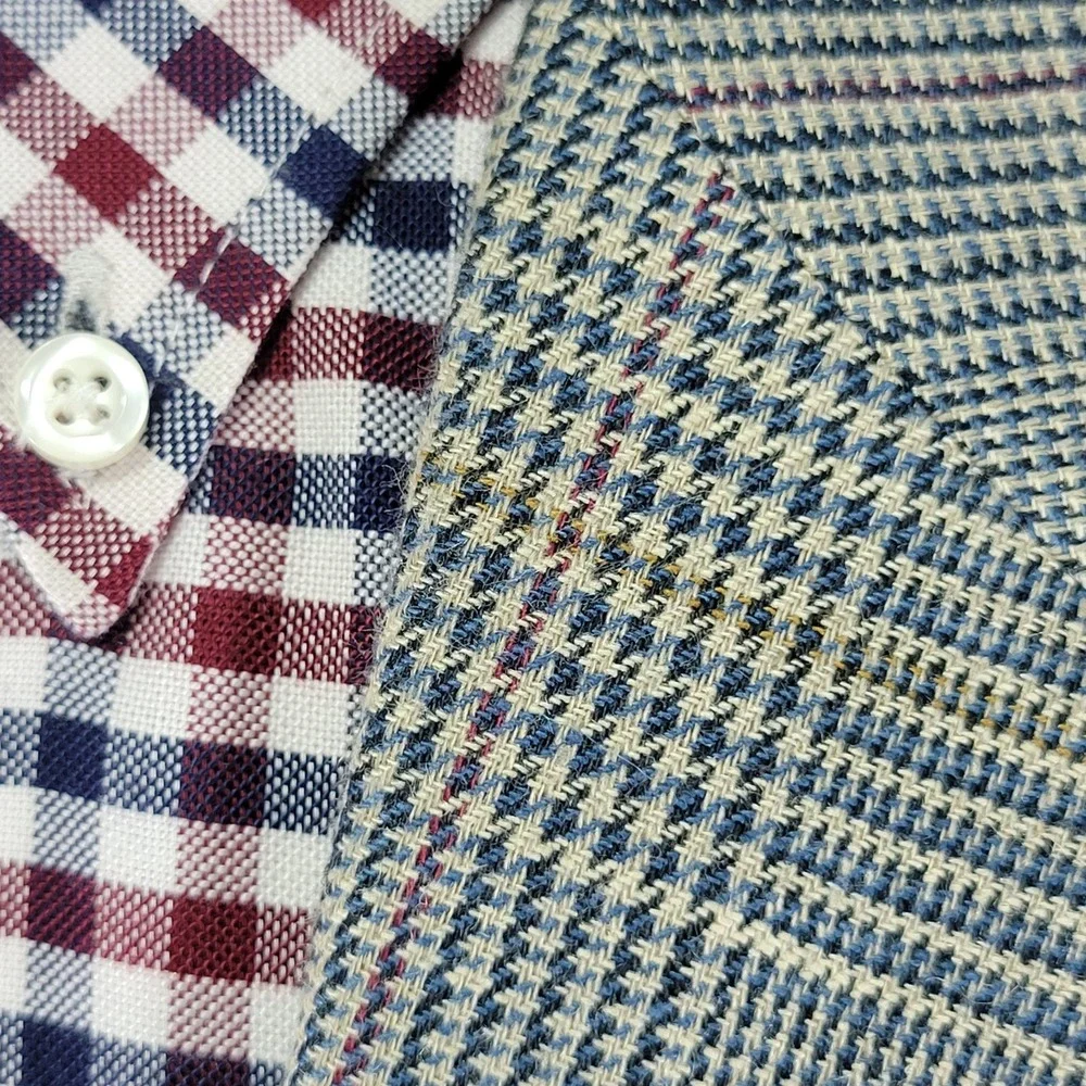 Brooks‎ Brothers Men's Sport Coat Blazer Two Button Multi-color Houndstooth 46L